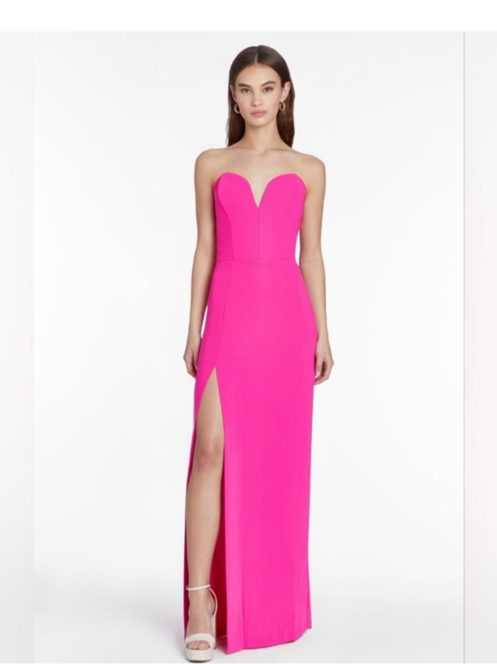 AMANDA UPRICHARD Cherri Strapless Maxi Gown Hot Pink Large